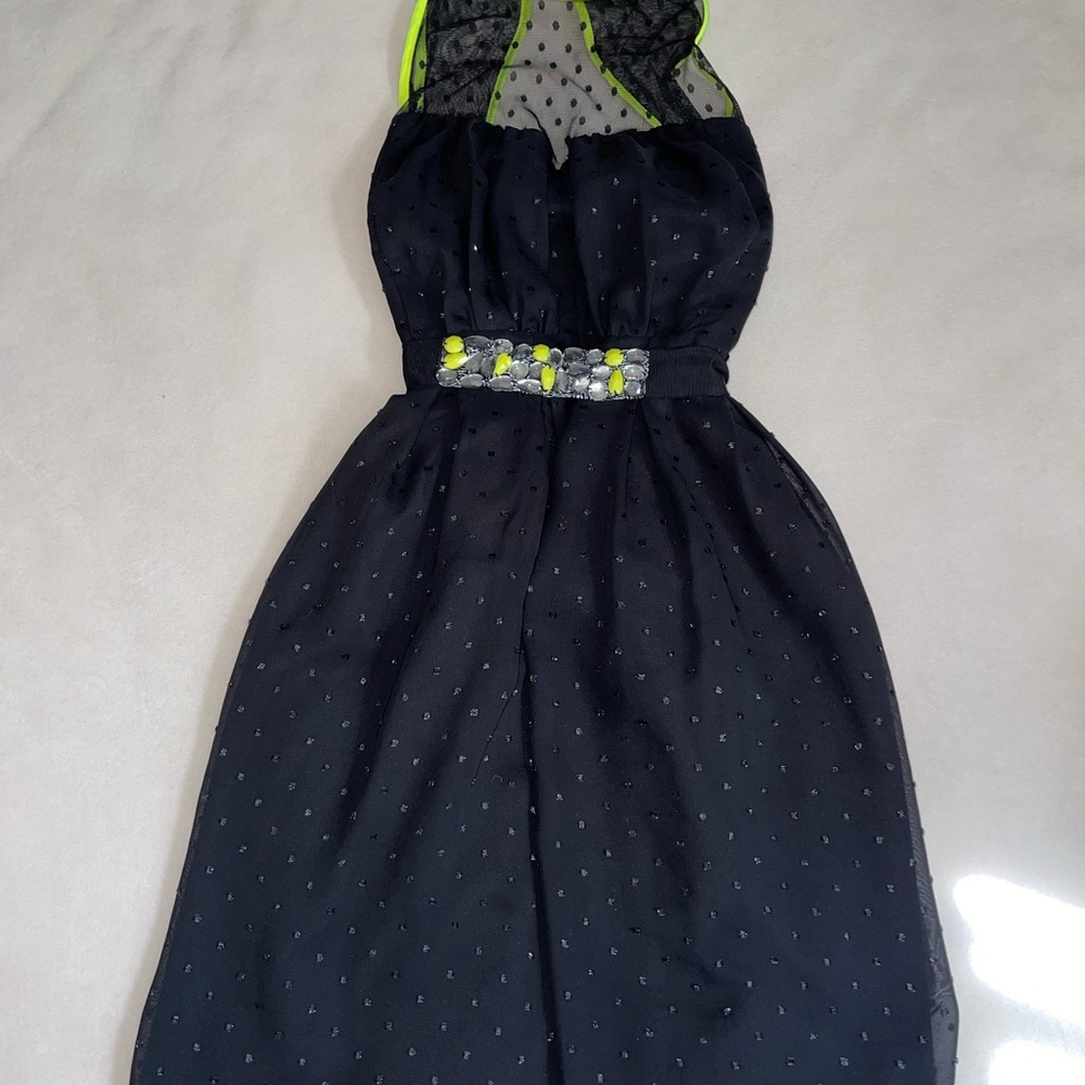 Princess Vera Wang Black and Neon Dress